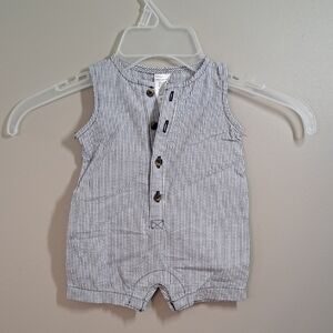 Striped Baby Romper with Buttons